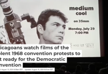 Viewers in Chicago await a screening of the film ‘Medium Cool,’ focused on the 1968 Democratic convention in Chicago. Heather Hendershot, CC BY